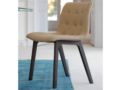 Bontempi Casa Kuga Dining Chair - Wood Legs by R&D Barcelona