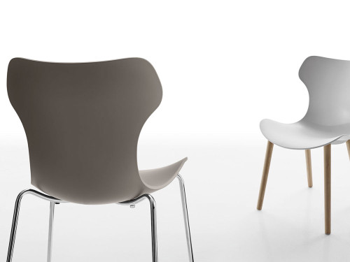 B&B Italia Papilio Shell Dining Chair - Metal Legs by Naoto Fukasawa