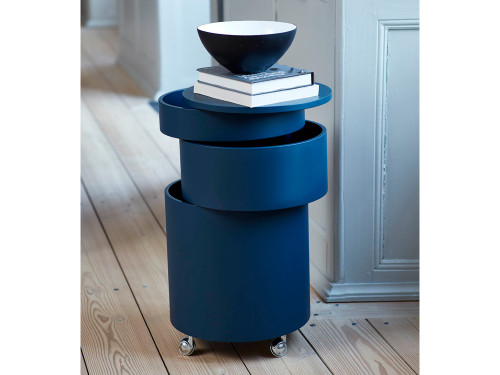 Verpan Barboy Side Table and Mobile Storage Unit by Verner Panton - Blue