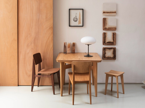 Gubi C-Chair Dining Chair with Veneer Seat by Marcel Gascoin