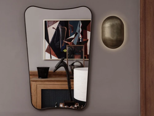 Gubi F.A. 33 Gio Ponti Wall Mirror by Gio Ponti - Black Brass