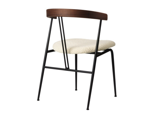 Gubi Violin Dining Chair with Wooden Backrest by GamFratesi