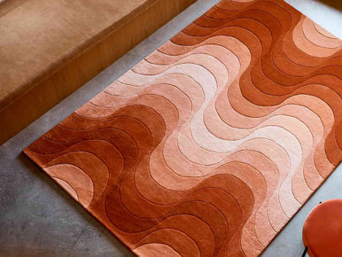 Orange Wave Rug - Quickship
