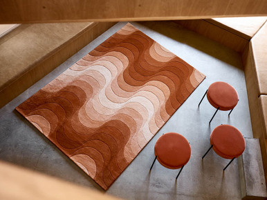 Orange Wave Rug - Quickship
