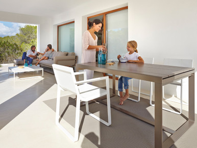 Flat Outdoor Dining Chair With Arms