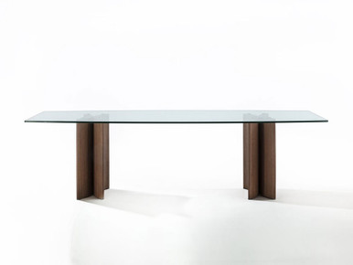 Alan Rettangolare 4 Dining Table - Glass Top