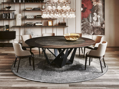 Skorpio Ker-Wood Round Dining Table - Swivelling Insert