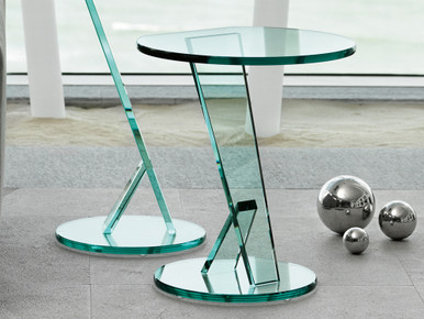 Nicchio Glass Round Side Table