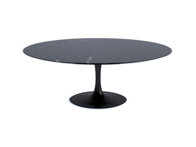 Saarinen Tulip Oval Dining Set - Black - 198cm