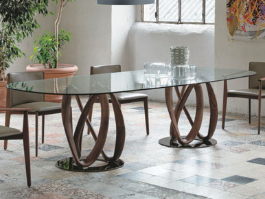 Infinity Oval Glass Dining Table