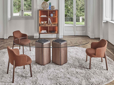 Bay Elliptical Glass Table