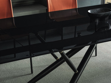 Bridge Dining Table - Glass Extendable