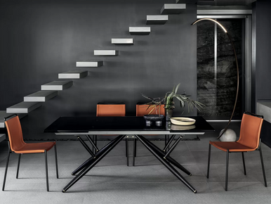 Bridge Dining Table - Glass Extendable