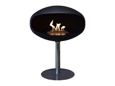 Pedestal Standing Cocoon Fireplace Black