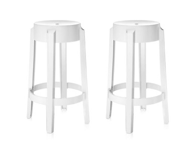 Charles Ghost Barstool Glossy White - Set of 2