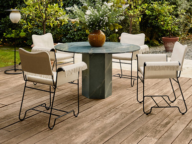 Epic Outdoor Round Dining Table - Botanic Green Quartzite