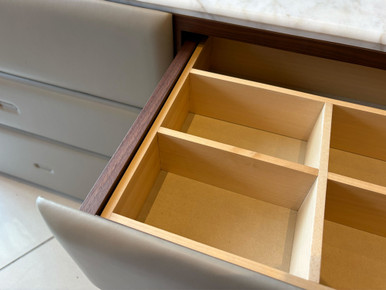 Moondance Chest of Drawers - Leather and Calacatta Gold Marble