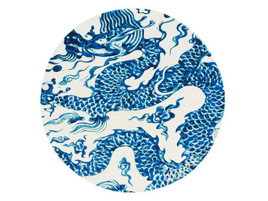 Blue China White Chain Stitch Rug