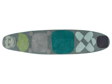 Surf Race Blue Hand Tufted Runner Rug