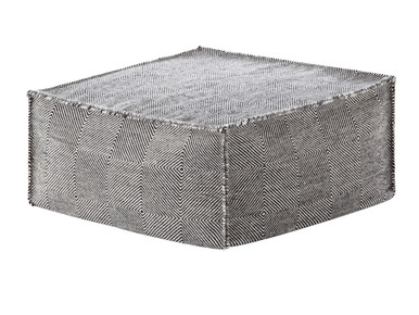 Sail Black Square Pouf