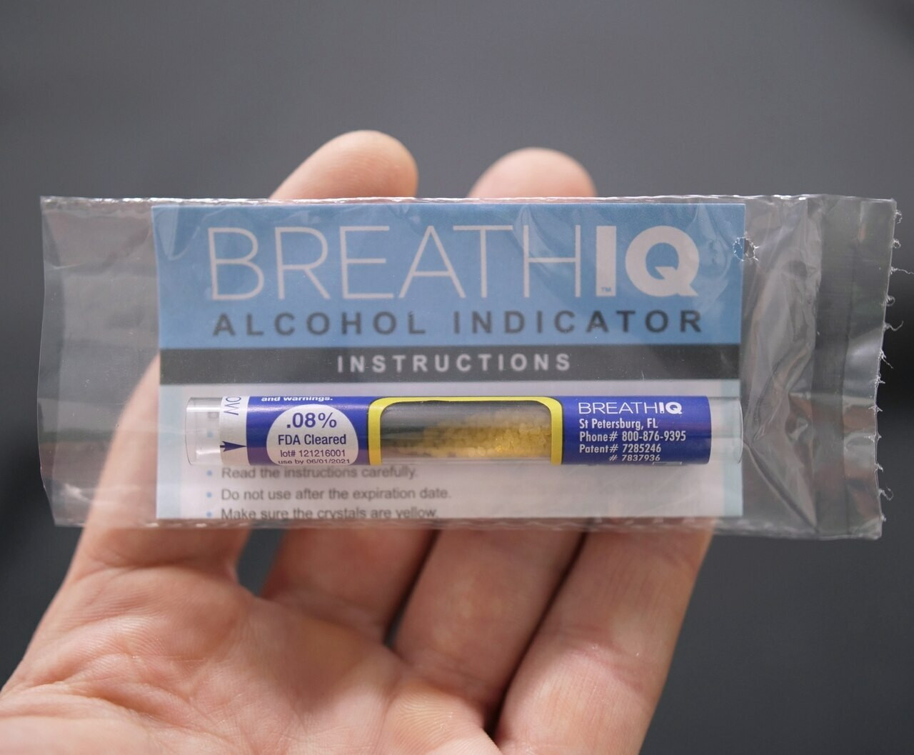 BreathIQ breathalyzer keychain with BAC alcohol breathalyzer tester