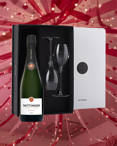 Taittinger Brut Reserve Champagne & Paradoxe 2 Flute Gift Set