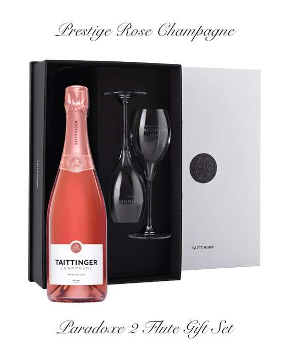 Taittinger Prestige Rose Champagne & Paradoxe 2 Flute Gift Set