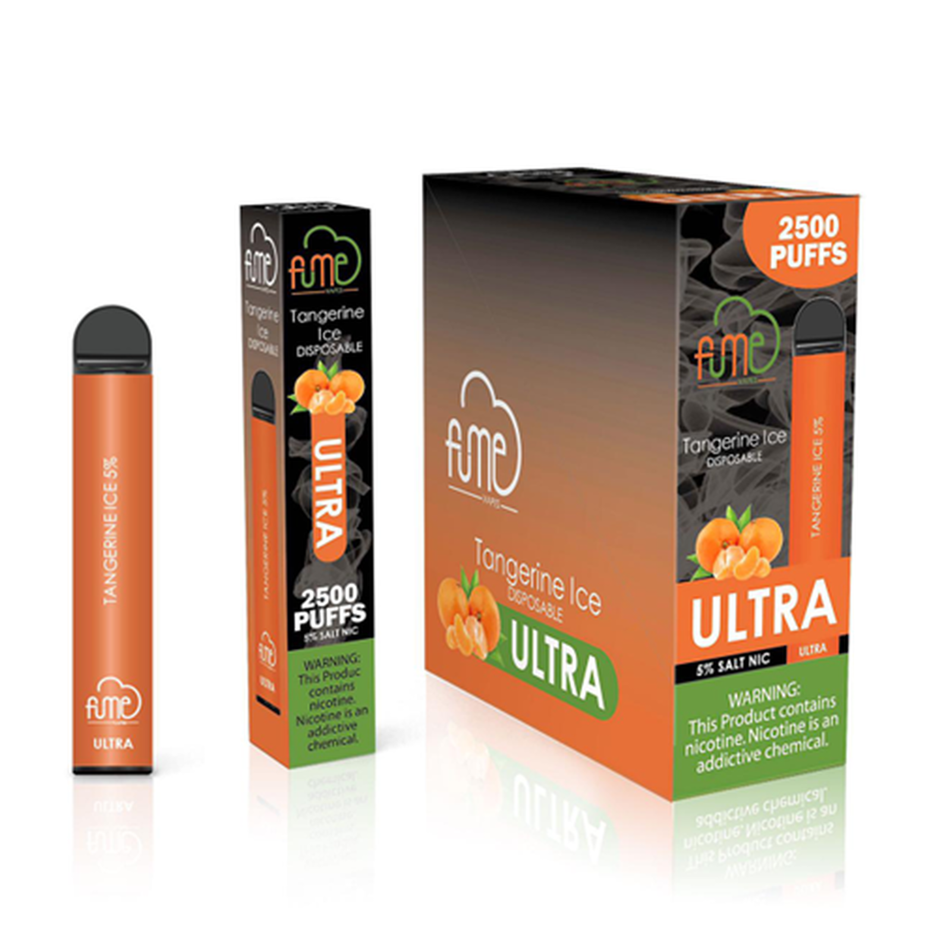 FUME Ultra Disposable Vape 2500 puffs Tangerine Ice Free Shipping