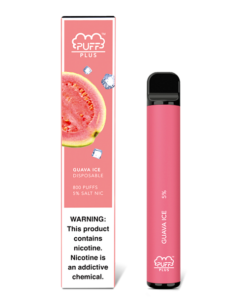 Pink Round Puff Plus Guava Ice Vape Disposable Pen Pod. 800 Puff Disposable E  cig vape Black Tip