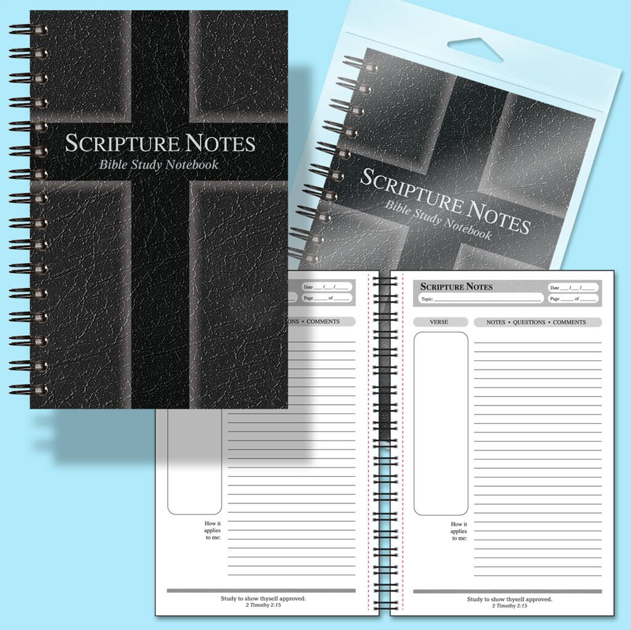 Bible Study Journal: Scripture Notes Bible Study Notebook – A Notebook for Recording Scripture and Sermon Notes, Weekly Prayer List Notebook – Bib