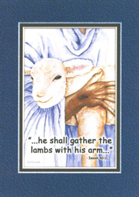 KJV Scripture Encouragement Card - Lamb with Shepherd