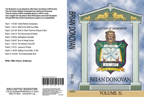 Brian Donovan Sermons on MP3 - Volume 31