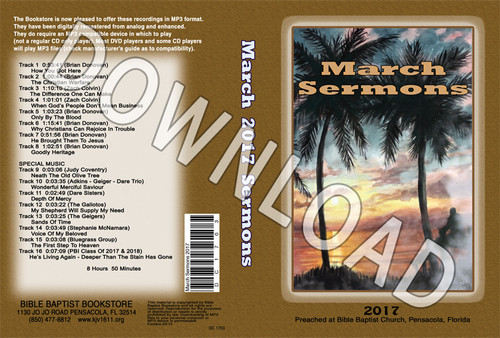 March 2017 Sermons - Downloadable MP3