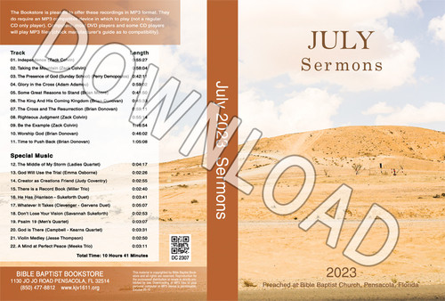 July 2023 Sermons  - Downloadable MP3
