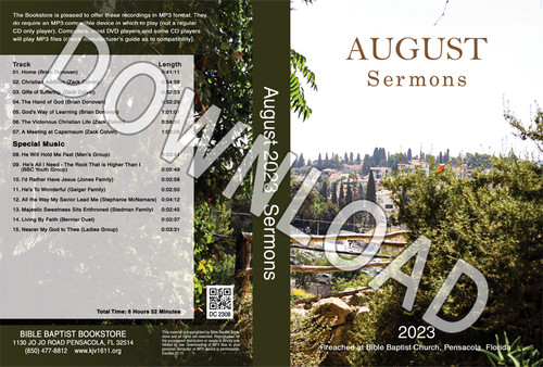 August 2023 Sermons  - Downloadable MP3