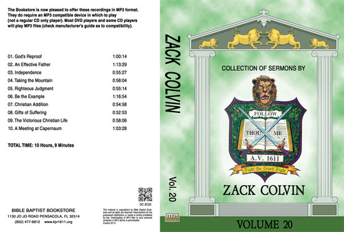 Zack Colvin Sermons on MP3 - Volume 20