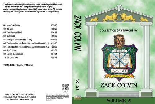 Zack Colvin Sermons on MP3 - Volume 21