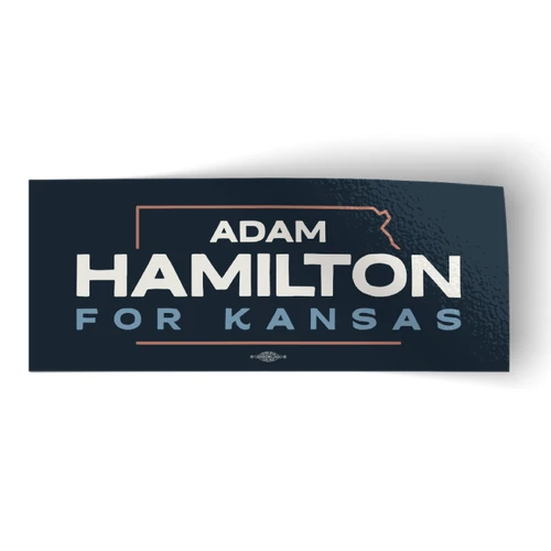 Adam Hamilton For Kansas (10" x 4" Vinyl Sticker)