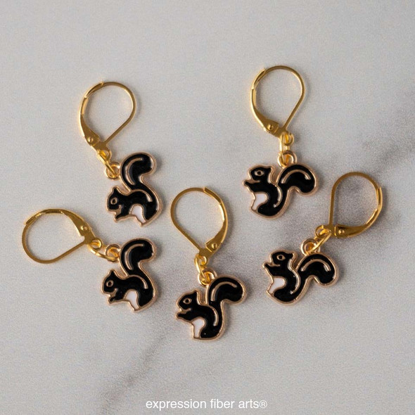 Squirrel Stitch Markers Set of 5