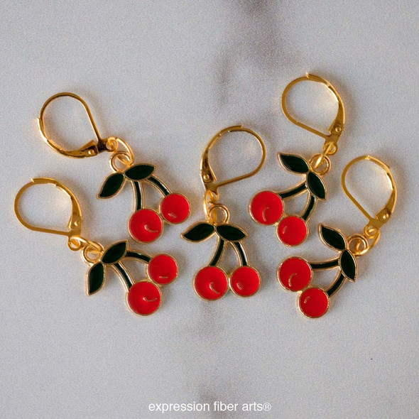 Cherry Stitch Markers Set of 5