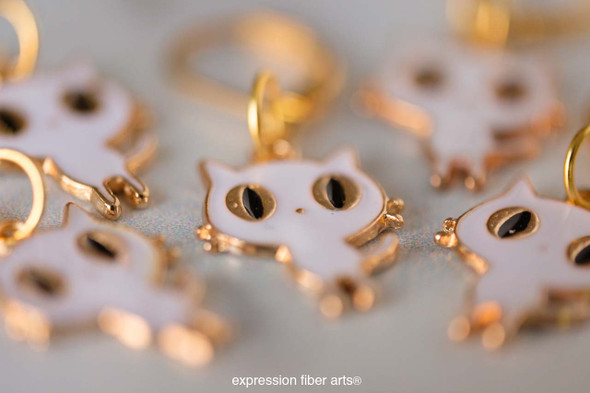 Ghost Kitty Stitch Markers Set of 5