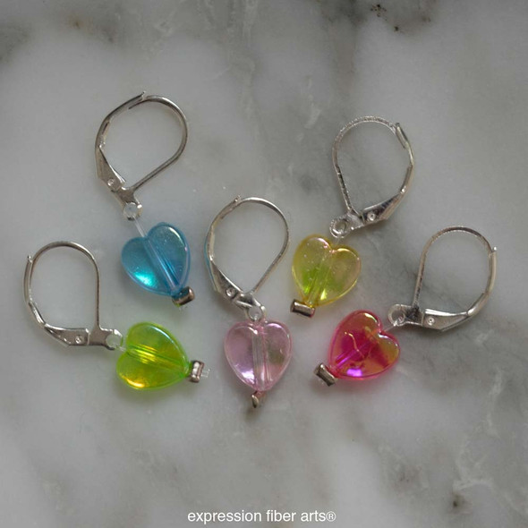 Fairy Hearts Stitch Markers Set of 5