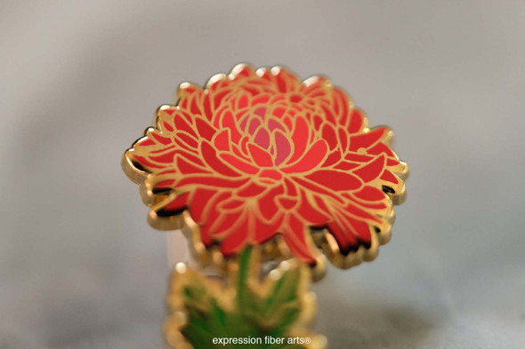 Crimson Mum Enamel Pin