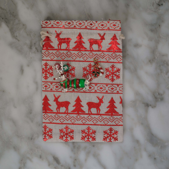 2. Santa's Little Goody Bag - (Red Reindeer Tree Bag)