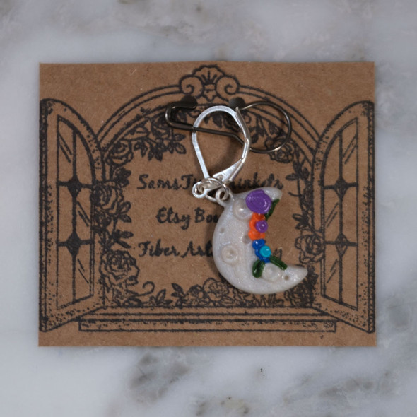 Handmade Crescent Moon Stitch Marker Charm