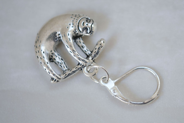 Silver Sloth Stitch Marker - Sold Individually