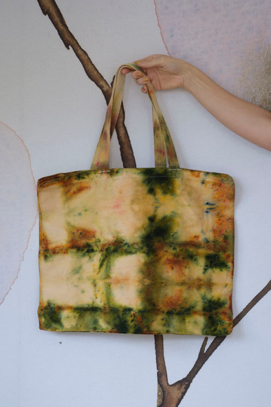 Snake Plant Hand-Dyed Cotton Tote Bag