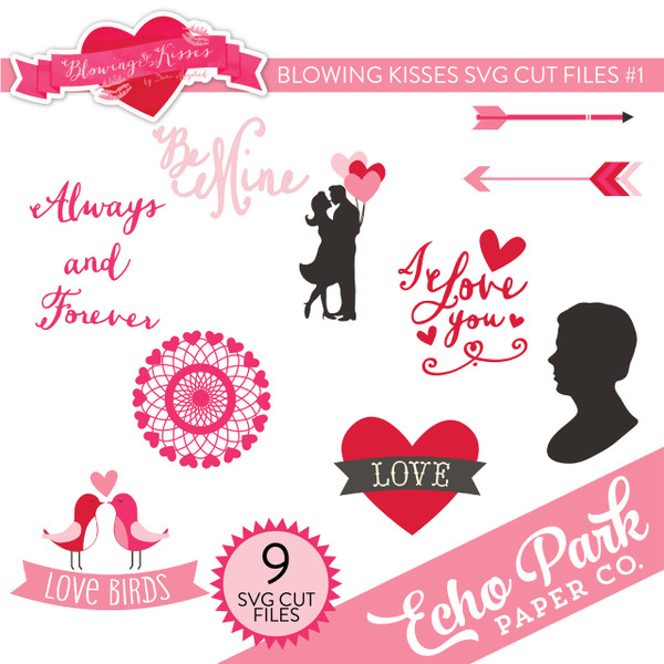 Blowing Kisses SVG Cut Files #1