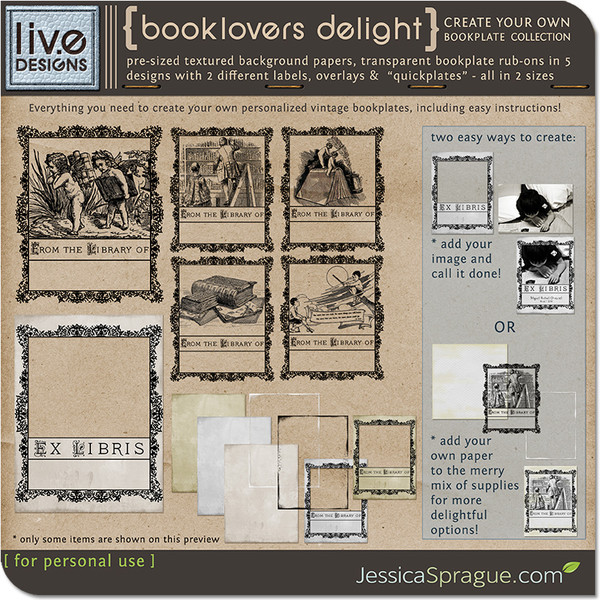 liv.edesigns Booklovers Delight - Create Your Own Bookplates!