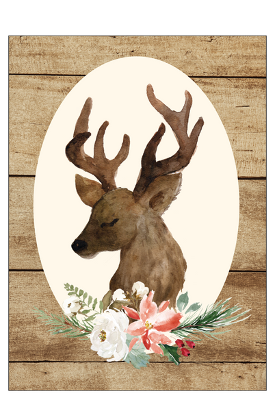 Framed Deer Portrait Print & Cut File